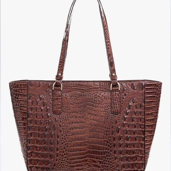 🔹️Brahmin 🔹️Ashlee  Pecan Melbourne Genuine Leather Tote - Picture 4 of 7